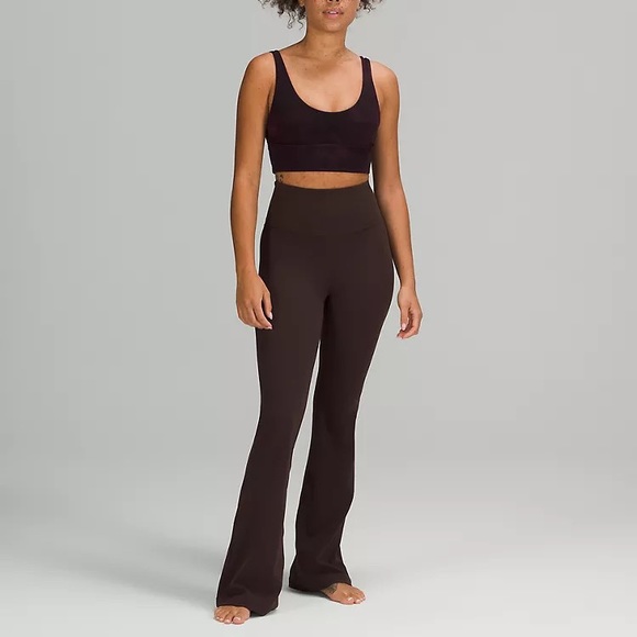 Lululemon Groove Super-High-Rise Flared Pant Nulu Flare French Press Chocolate - Picture 2 of 10